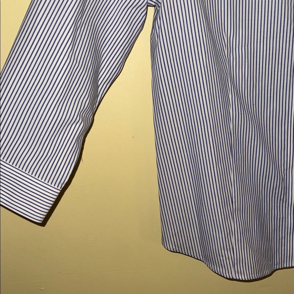 Talbots Striped Blue Button Down - image 4